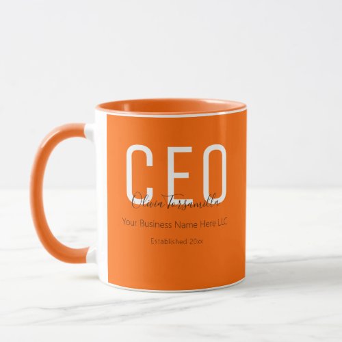 Business Name Orange CEO Mug