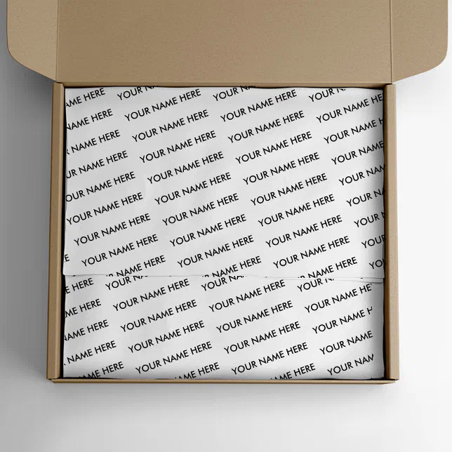 Business Name Packaging Branded Corporate White Tissue Paper Zazzle
