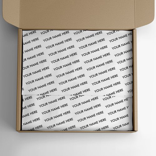 Business Name Packaging Branded Corporate White Tissue Paper