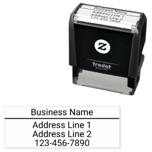 Business Name Phone Number and Return Address Self-inking Stamp