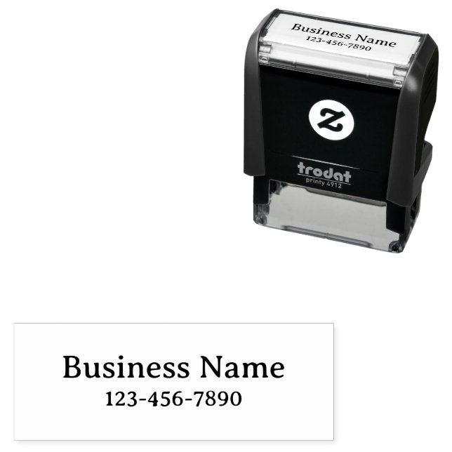 Business Name Phone Number Basic Template Self-inking Stamp (In Situ)