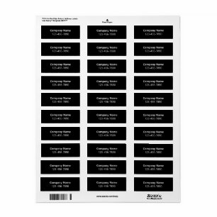 Business Name Phone Number Black White Product Label