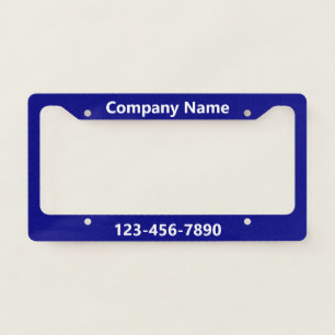 Business Name Phone Number Navy Blue License Plate Frame