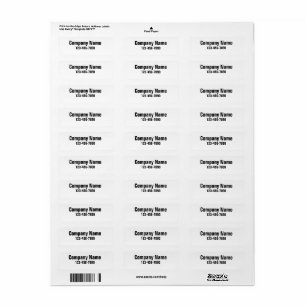 Business Name Phone Number Product Label Template