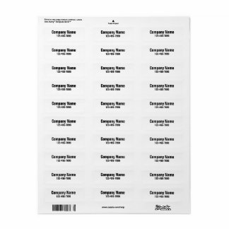 Business Name Phone Number Product Label Template