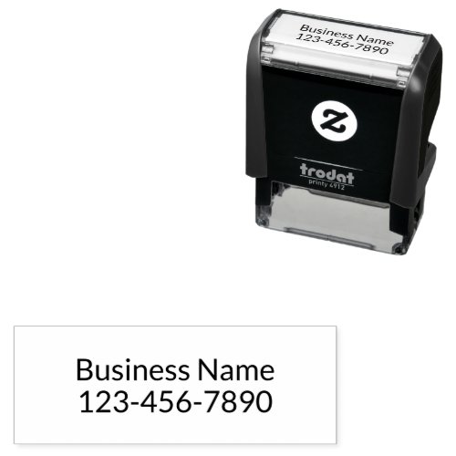 Business Name Phone Number Simple Text Template Self_inking Stamp