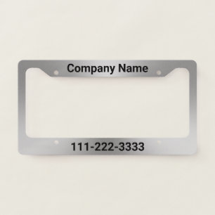 Business Name Phone Template Brushed Metal Look License Plate Frame