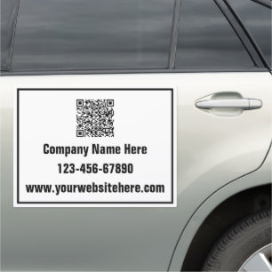 Business Name Phone Website and QR Code Template Car Magnet