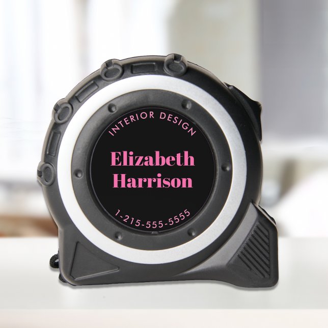 Business Name Pink Black Tape Measure (Creator Uploaded)