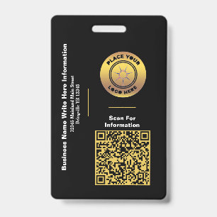 Business Name QR Code Bar Code Custom Badge