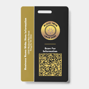 Business Name QR Code Bar Code Custom Badge