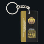 Business Name QR Code Bar Code Custom   Keychain<br><div class="desc">Business Name QR Code Bar Code Custom Keychain is great for businesses,  hospitals,  and organizations.  Replace the logo and information with yours for each person in your business or organization. For the QR code just replace the URL for your website with yours.</div>