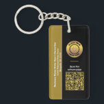 Business Name QR Code Bar Code Custom   Keychain<br><div class="desc">Business Name QR Code Bar Code Custom Keychain is great for businesses,  hospitals,  and organizations.  Replace the logo and information with yours for each person in your business or organization. For the QR code just replace the URL for your website with yours.</div>