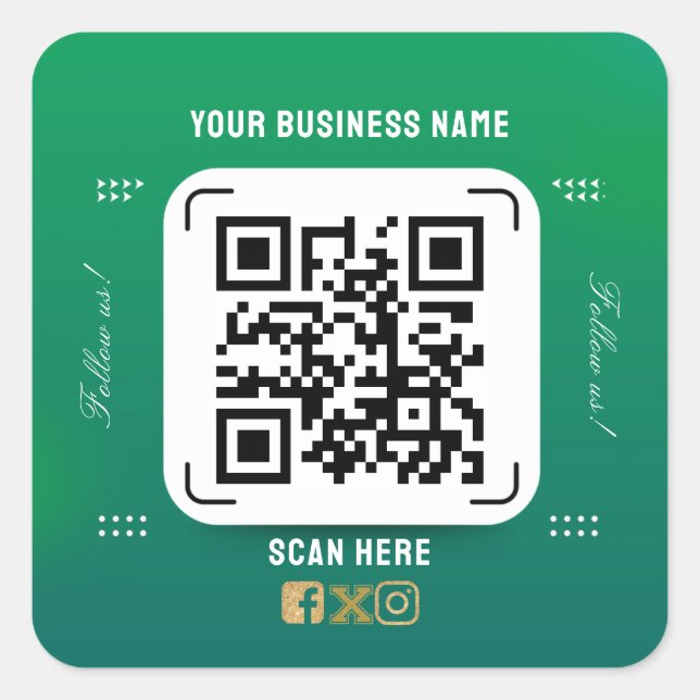 business name qr code  sticker (Front)