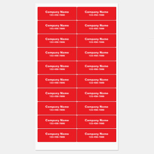 Business Name Red Phone Number Product Labels