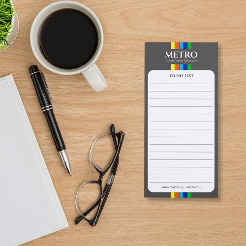 Business Name Retro Modern Stripes Gray To Do List Magnetic Notepad
