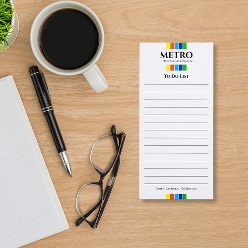 Business Name Retro Modern Stripes To Do List Magnetic Notepad
