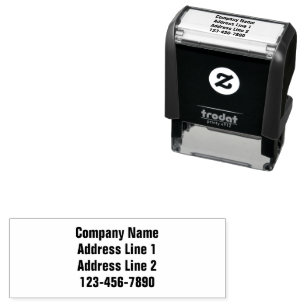 Business Name Return Address Phone Bold Template Self-inking Stamp