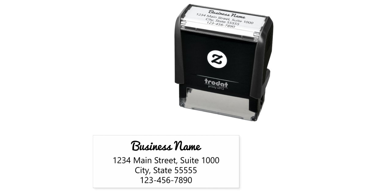 Business Name Return Address Phone Number Template Self inking Stamp