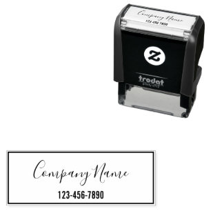 Business Name Script and Phone Number Template Self-inking Stamp