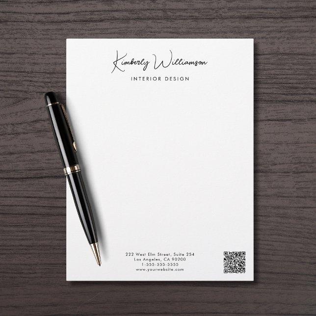 Business Name Signature Script QR Code Letterhead (Creator Uploaded)