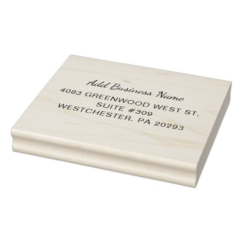 Business Name Simple and Return Address Rubber Stamp