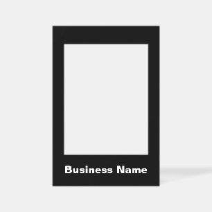 Business Name Simple Black Selfie Frame