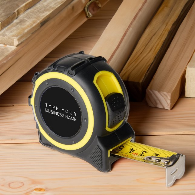 Business Name Simple Minimalist Custom Branded Tape Measure (Branded with business name in simple clear typography)