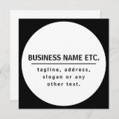 Business Name & Slogan/other text | Black & White (Front/Back)