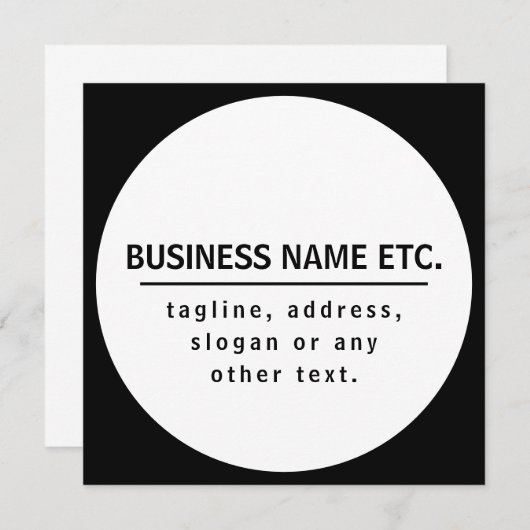 Business Name & Slogan/other text | Black & White (Front/Back)