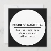 Business Name & Slogan/other text | Black & White (Front)