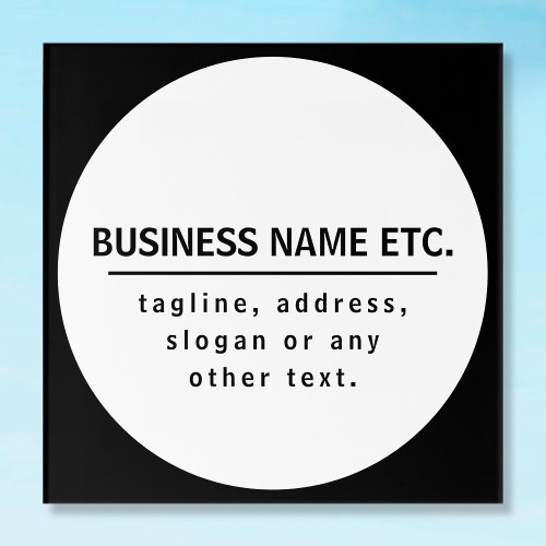 Business Name  Sloganother text  Black  White Acrylic Print