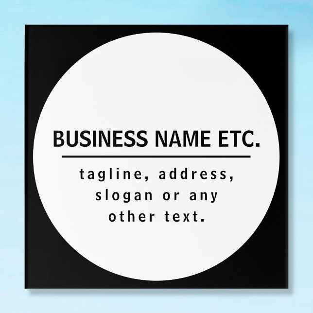 Business Name & Slogan/other text | Black & White Acrylic Print (Creator Uploaded)