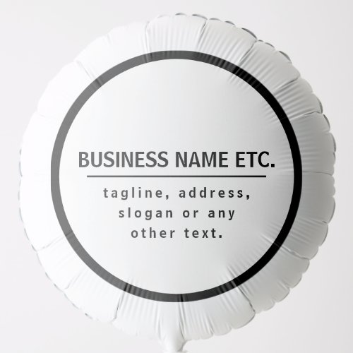 Business Name  Sloganother text  Black  White Balloon