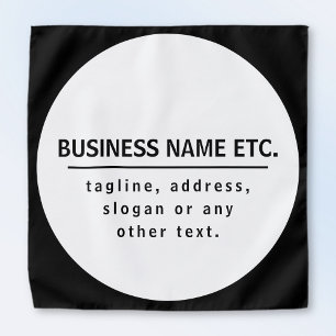 Business Name & Slogan/other text   Black & White Bandana