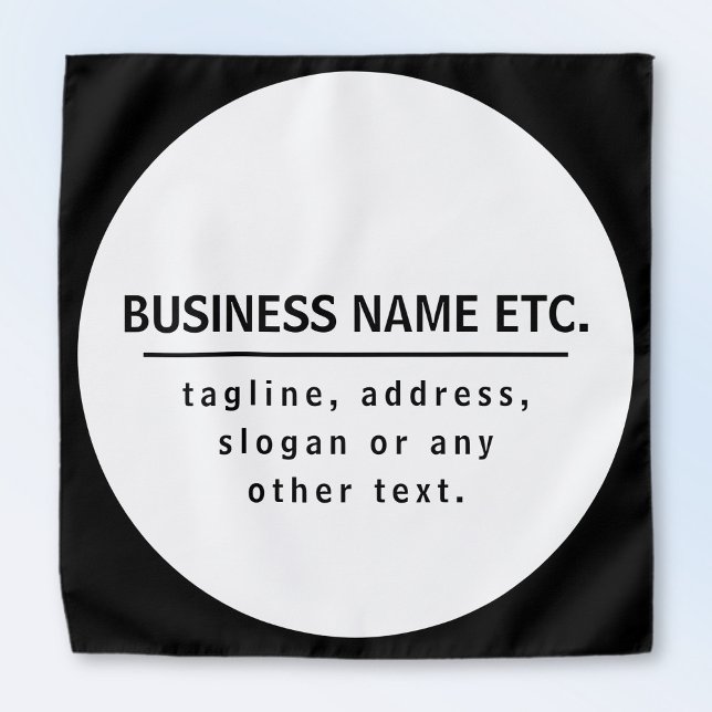 Business Name & Slogan/other text | Black & White Bandana (Creator Uploaded)