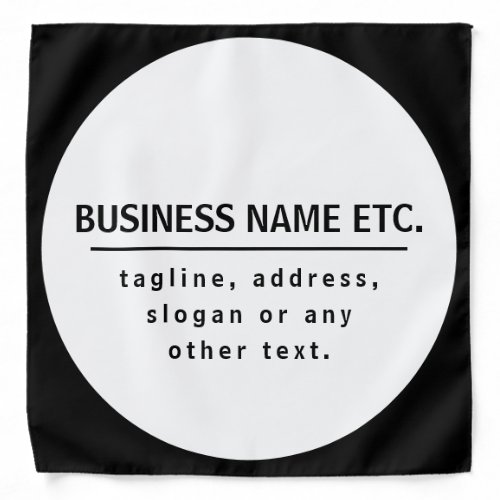 Business Name  Sloganother text  Black  White Bandana