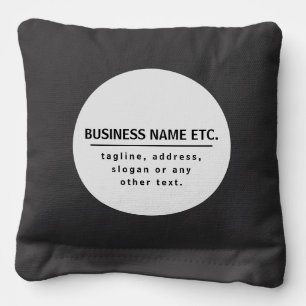 Business Name & Slogan/other text Black & White Cornhole Bags