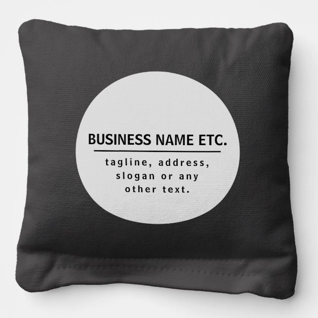 Business Name & Slogan/other text | Black & White Cornhole Bags (Front)