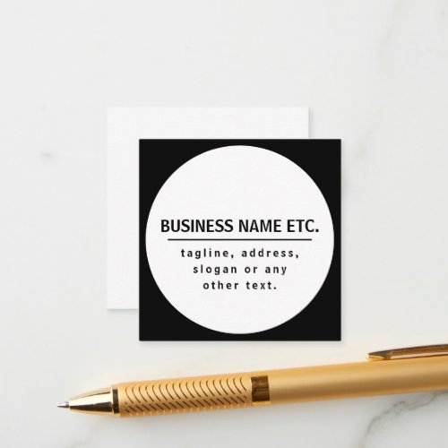 Business Name  Sloganother text  Black  White Enclosure Card