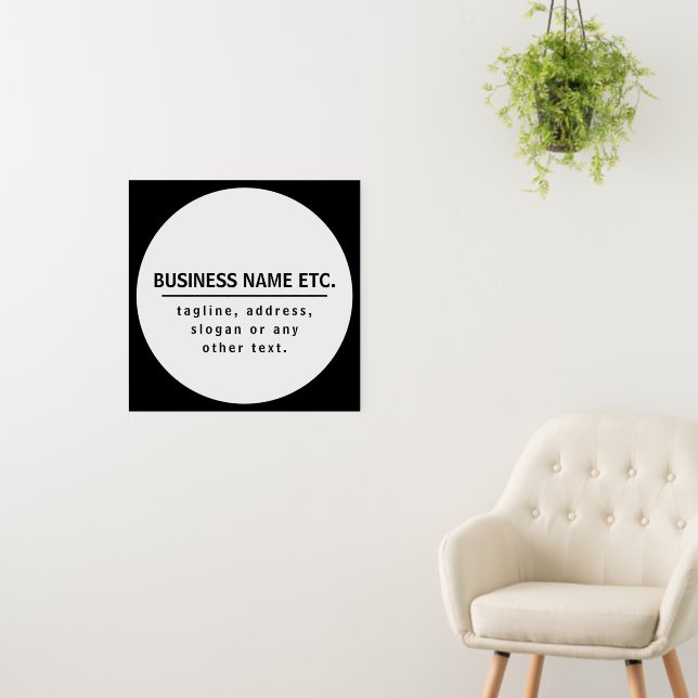 Business Name & Slogan/other text | Black & White Foam Board (In Situ (Wall))