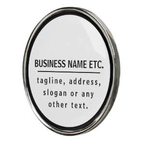 Business Name & Slogan/other text | Black & White Golf Ball Marker