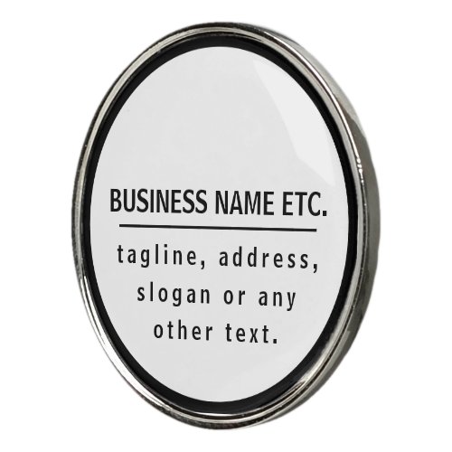 Business Name  Sloganother text  Black  White Golf Ball Marker