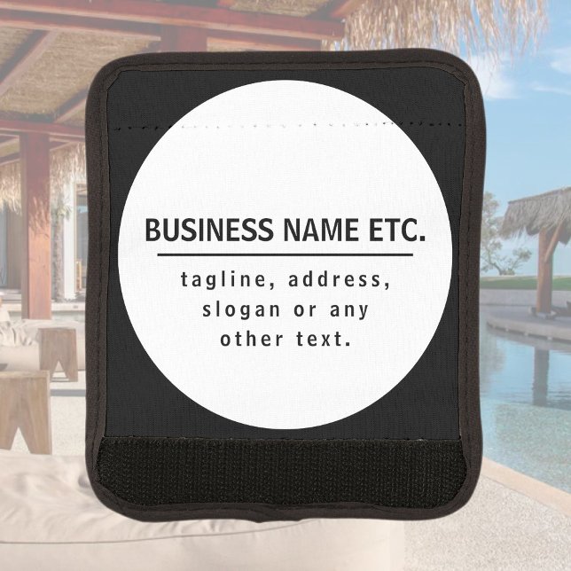 Business Name & Slogan/other text | Black & White Luggage Handle Wrap (Creator Uploaded)