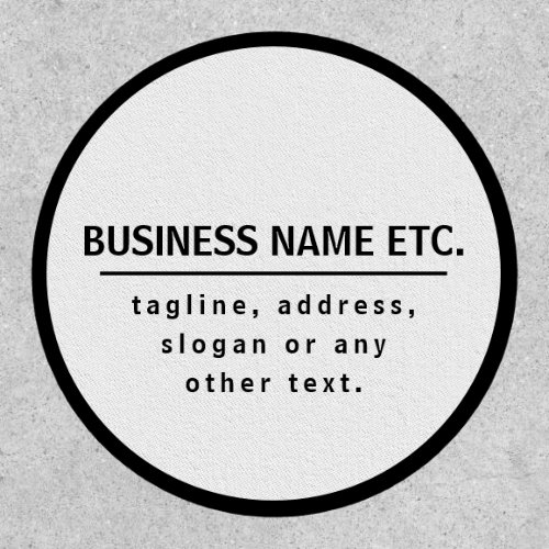 Business Name  Sloganother text  Black  White Patch