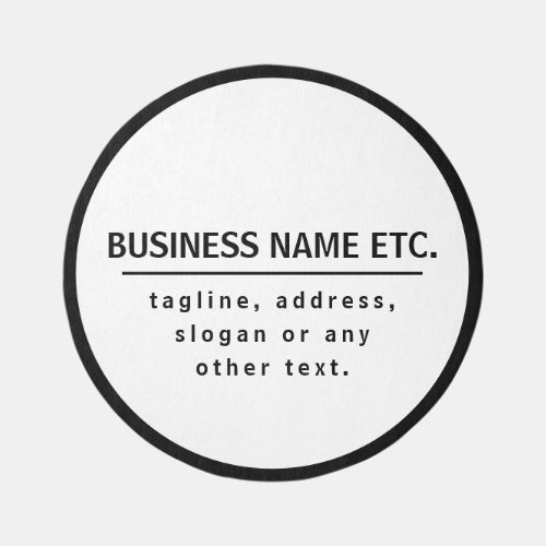 Business Name  Sloganother text  Black  White Rug