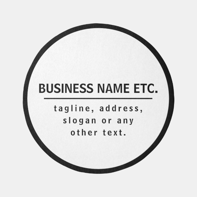 Business Name & Slogan/other text | Black & White Rug (Front)