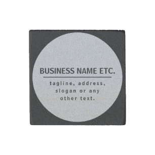 Business Name & Slogan/other text Black & White Stone Magnet