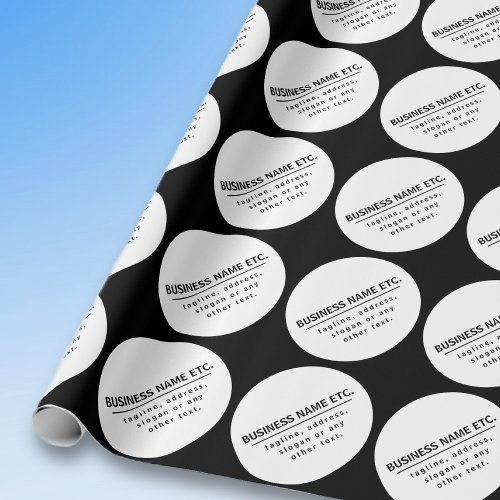 Business Name  Sloganother text  Black  White Wrapping Paper