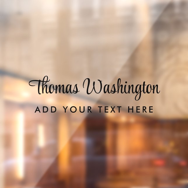 Business Name Stylish Script Monogram Window Cling (Sheet 2)